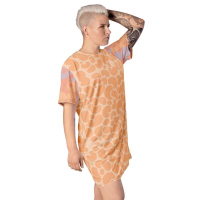 T-shirt Dress Peach Fuzz Print #11 and #4