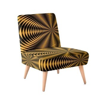 Occasional Chair - Black &amp; Gold Zebra Print