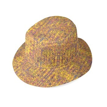 Yellow and Mauve Print Bucket Hat