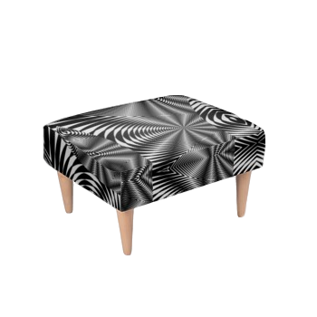 Footstool Black &amp; White Zebra Print