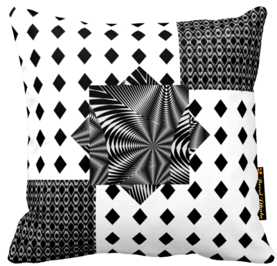 Cushion Black Diamonds Multi Print Design