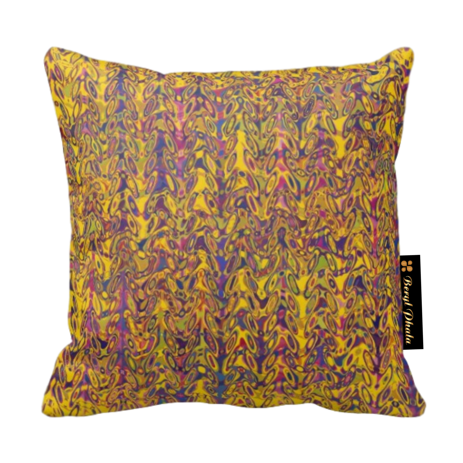 Cushion Yellow &amp; Brown Gradient Print Design