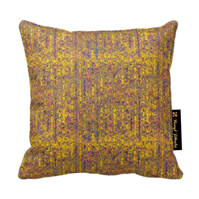 Cushion Yellow &amp; Brown Gradient Fine Print Design