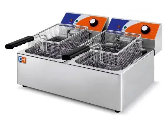 Freidora eléctrica de 6+6 L.