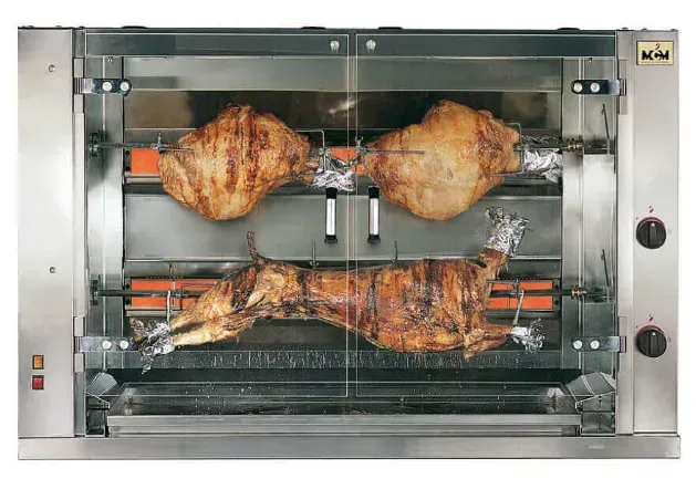 Asador a gas para grandes piezas.