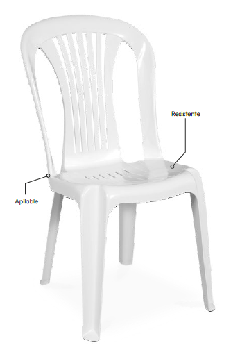 Silla de polipropileno para eventos.
