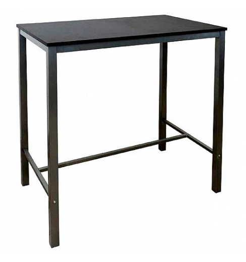 Mesa alta rectangular recta en color negro.