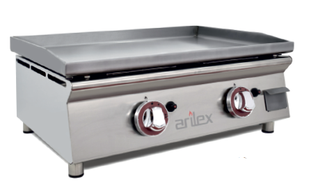 Plancha a gas de 60 cm de acero laminado.