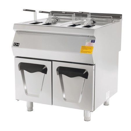 Freidora doble a gas de mueble de 16+16 L.