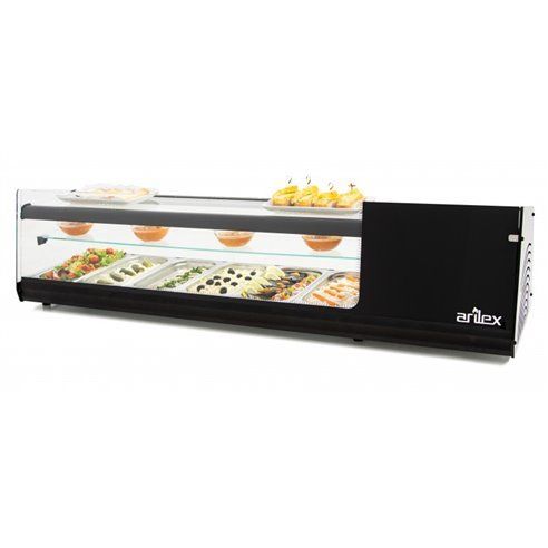 Vitrina de tapas doble de 6 cubetas.
