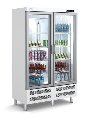 Armario expositor refrigerado de 2 puertas.