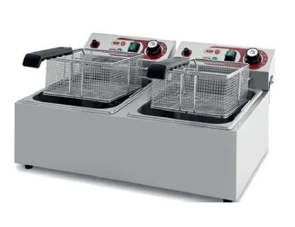 Freidora doble electrica de 7 + 7 L.