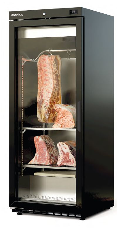 Armario de maduración de carne de 1 puerta negro D.