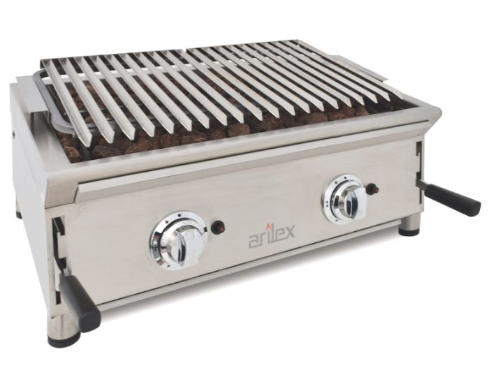 Barbacoa a gas con parrilla regulable en 3 alturas. 70.