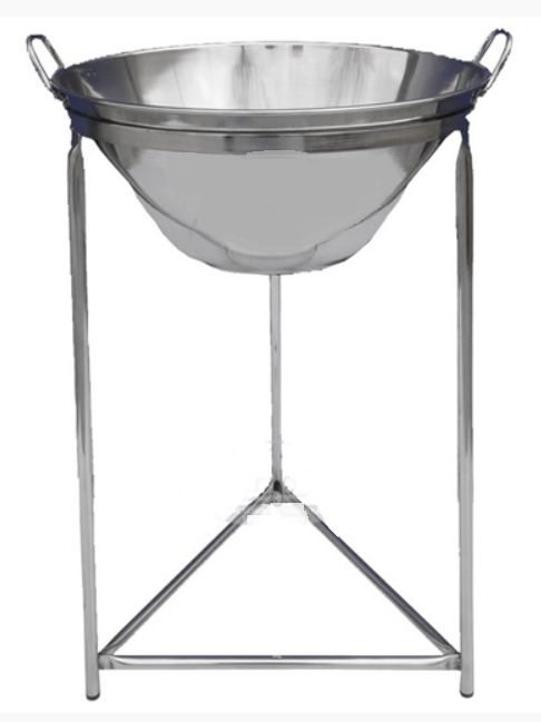Barreño con trípode en inoxidable.