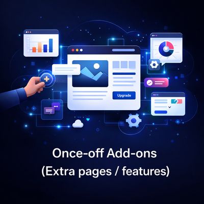 Once-off Add-ons(Extra pages/ features)