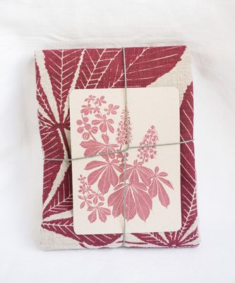 Linen Aesculus Kitchen Towel Red