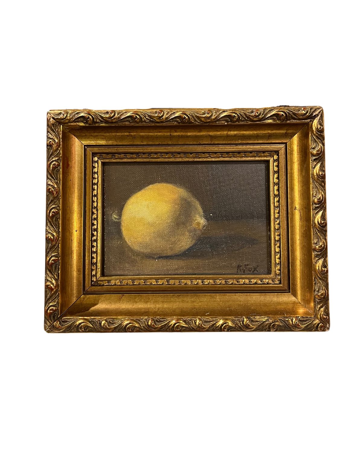 Vintage Mini Lemon Oil Painting