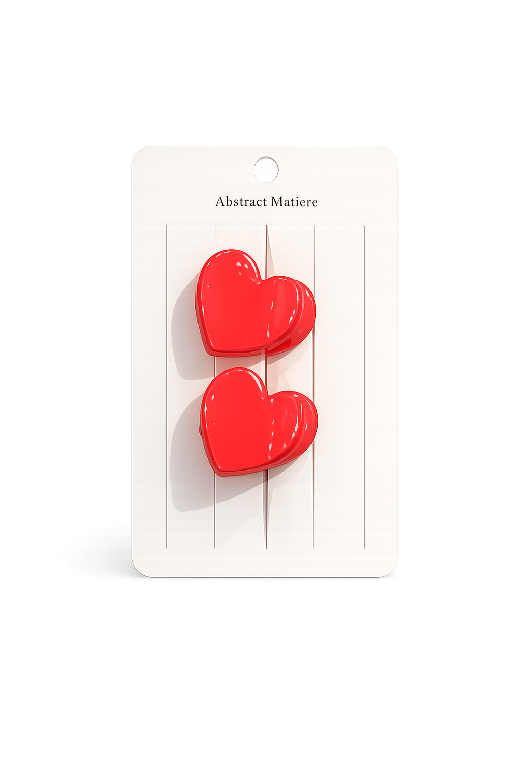 Glossy Candy Hearts Hair Clip Set, Color: Red