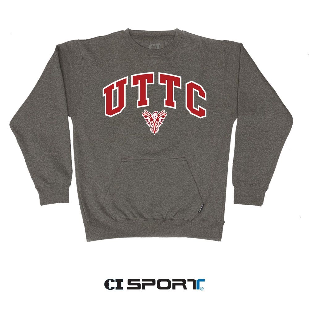 UTTC DAPP POCKET CREWNECK - DARK HEATHER