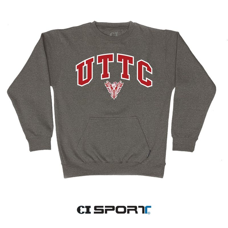 UTTC DAPP POCKET CREWNECK - DARK HEATHER