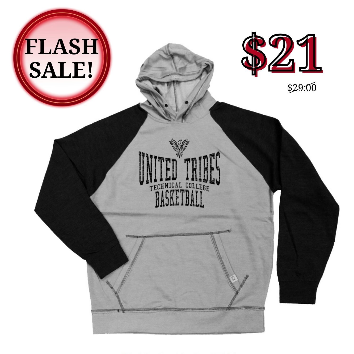 WALLACE VINTAGE WASHED HOOD GREY/BLK