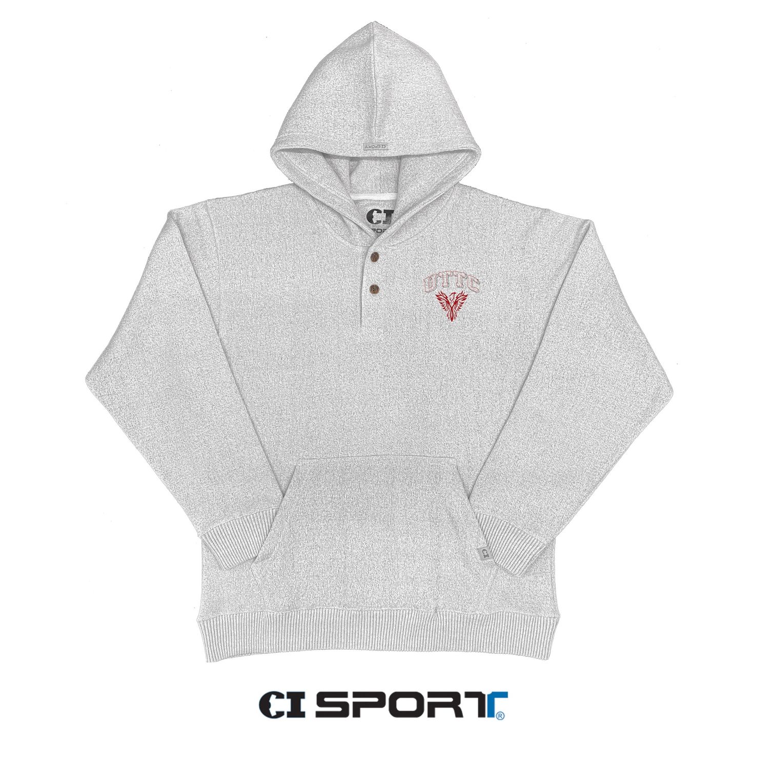 CI HARBOR BUTTON HOOD -LIGHT GRAY