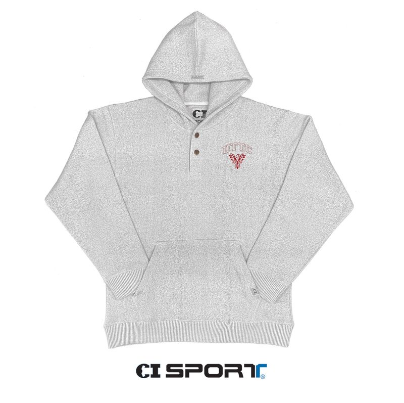 CI HARBOR BUTTON HOOD -LIGHT GRAY