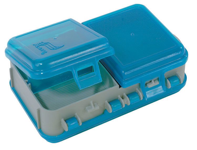 PLANO SMALL 2-SIDED BOX 2 SIDED, GRANITE/CLEAR BLUE