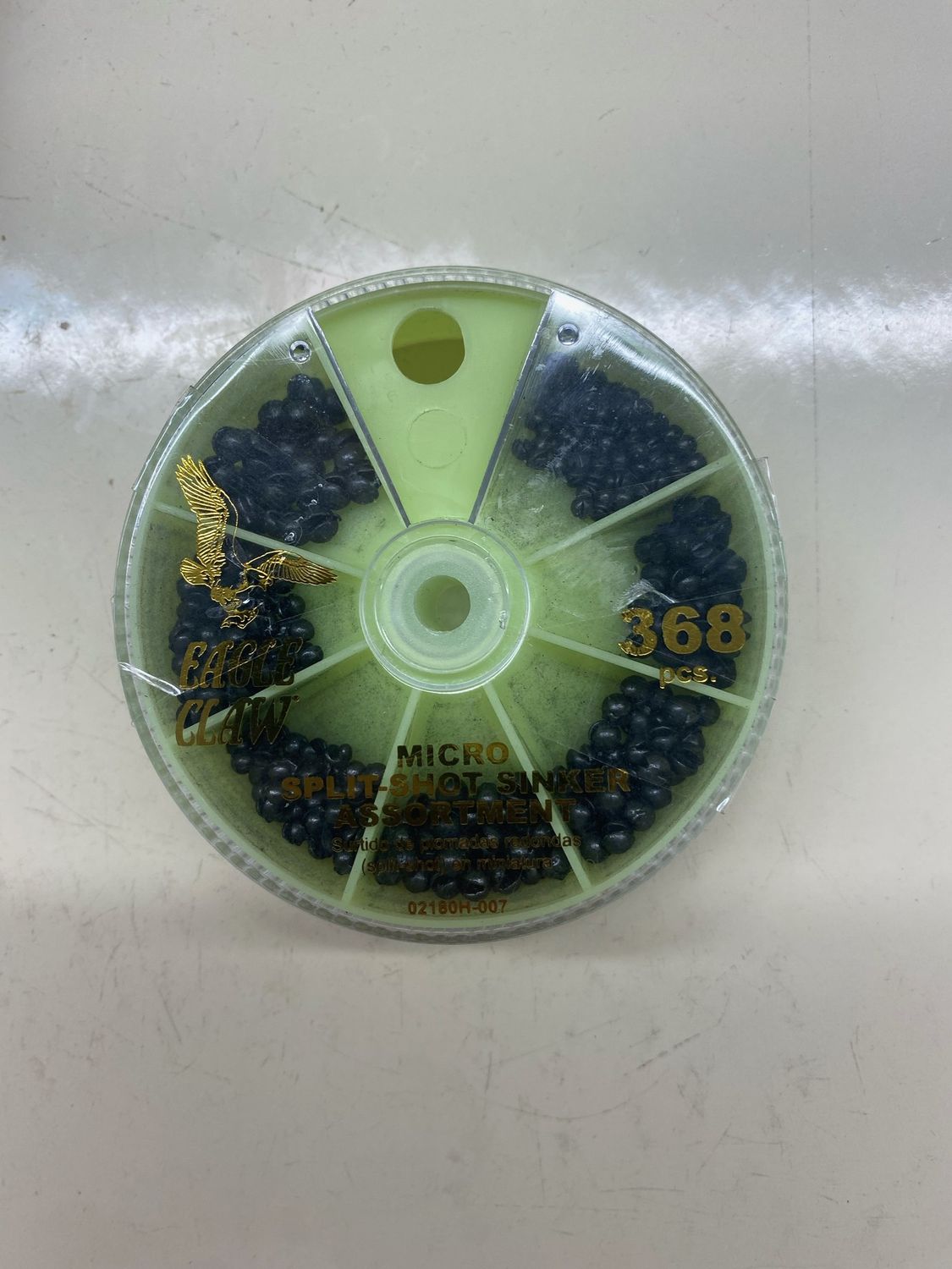 EAGLE CLAW 368 PC LEAD ROUND MICRO SPLIT-SHOT ASSORTMENT DIAL (YELLOW DIAL) SOLD EACHES 12/BOX