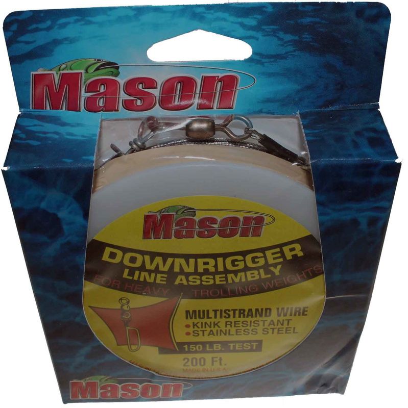 MASON 200' DOWNRIGGER CABLE ASSEMBLY 150# TEST