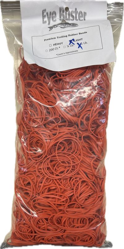 Walleye Buster Light Red Rubber Bands