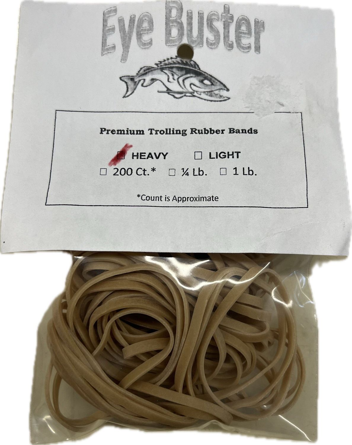 Walleye Buster Tan Heavy Rubber Bands