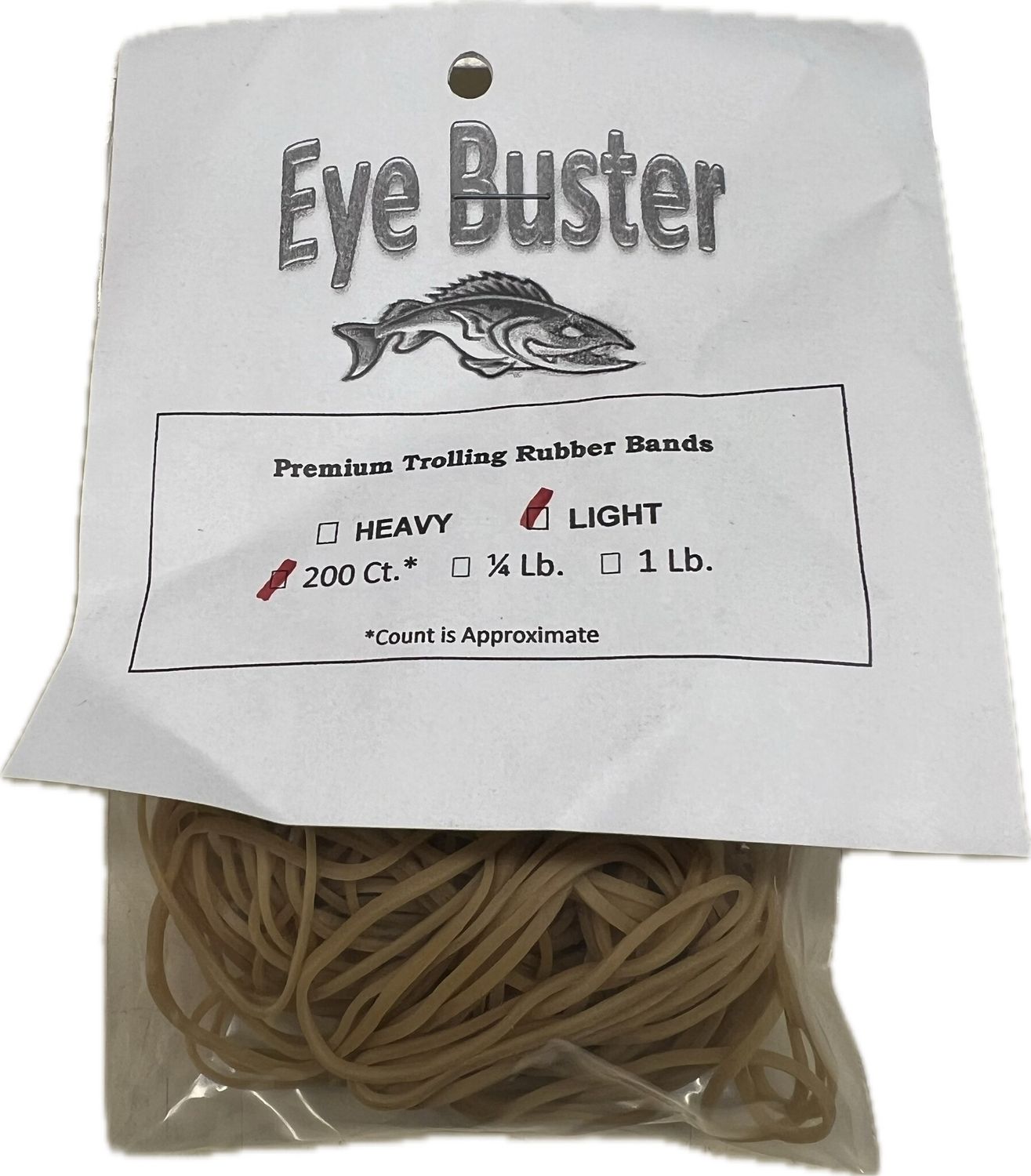 Walleye Buster Tan Light Rubber Bands
