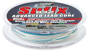 Sufix 832 Lead Core 18 lb 10 color Metered