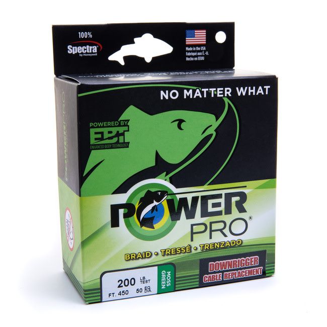 POWERPRO 250# MOSS GREEN MICROFILAMENT DOWNRIGGER CABLE 300ft