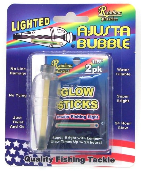 Adjustable 1/4 Clear BOBBER W/2 GLOW STICKS