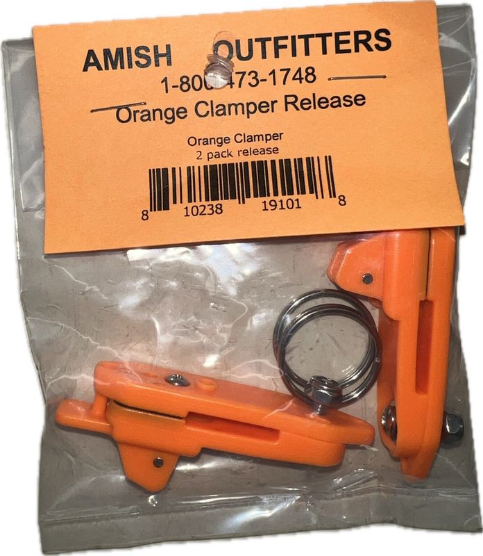amish outfitter orange clamper release 2pk