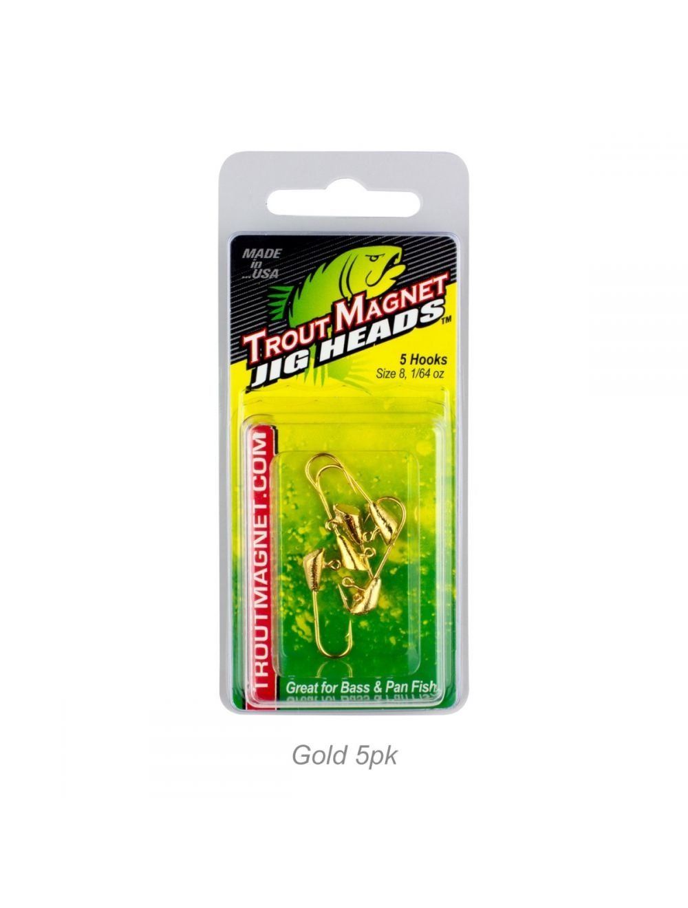 TROUT MAGNET JIG HEADS, Color: GOLD, Size: 5 PK