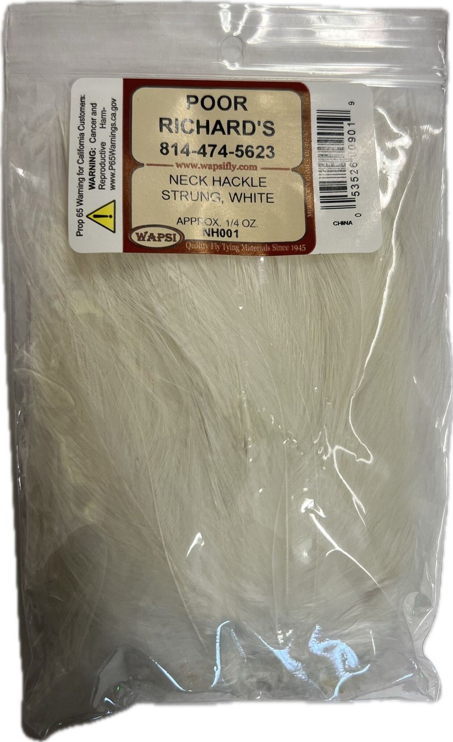 NECK HACKLE STRUNG, Color: WHITE