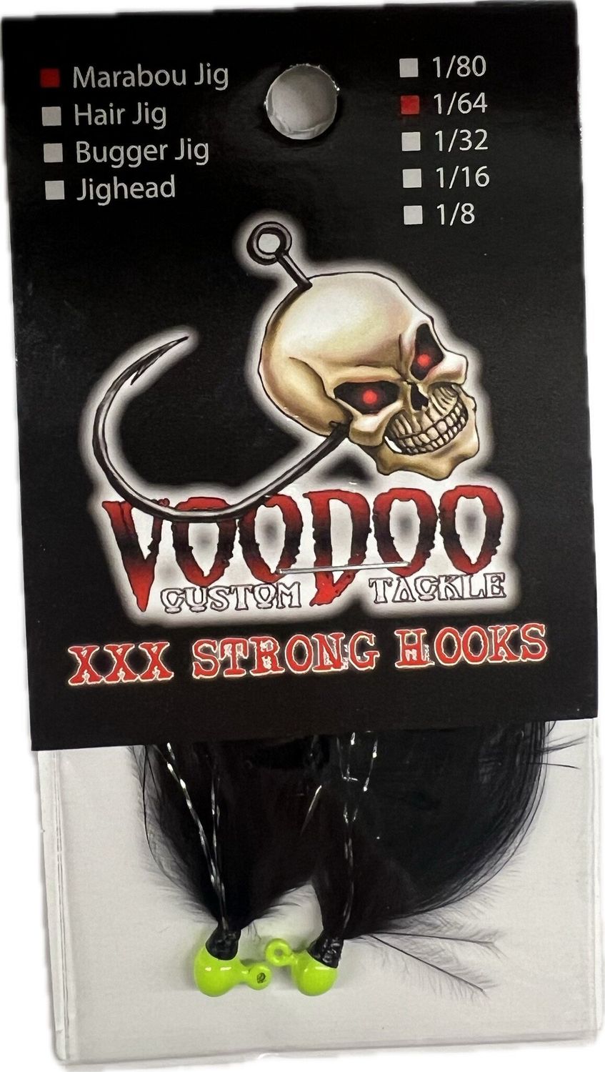 VOODOO MARABOU JIG, Color: GCBK, Size: 1/64