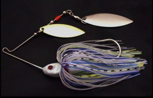 VENOM LURES GLIMMER SERIES HIDDEN WEIGHT SPINNERS, Color: BLUE GLIMMER, Size: 3/8OZ