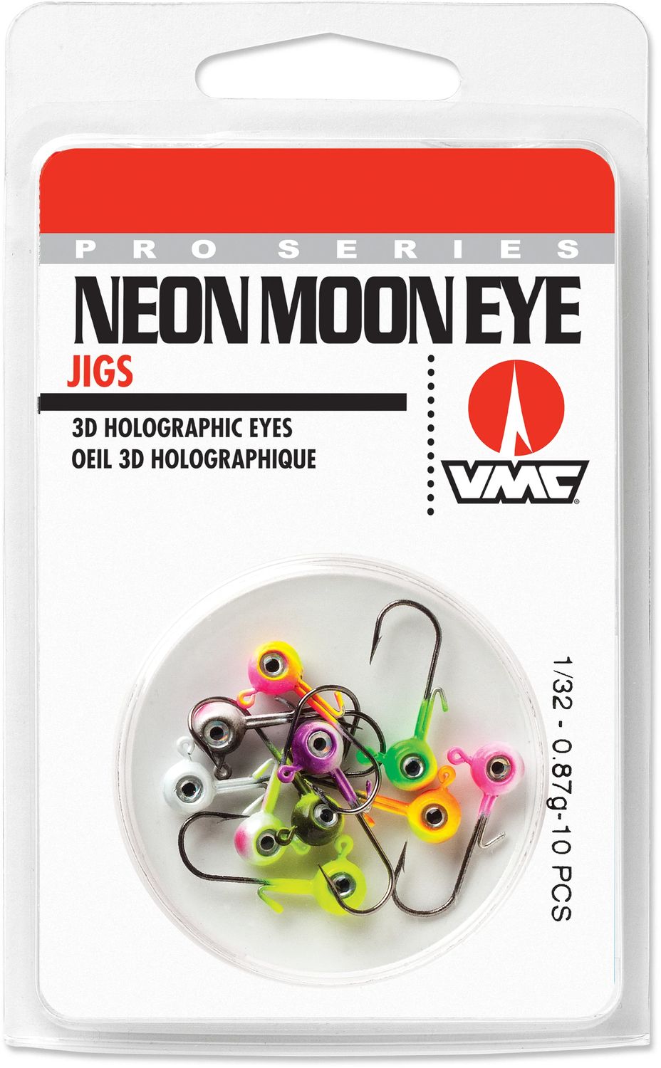 VMC NEON MOON EYE JIG (10PCS), Size: 1/32  ASSORTED
