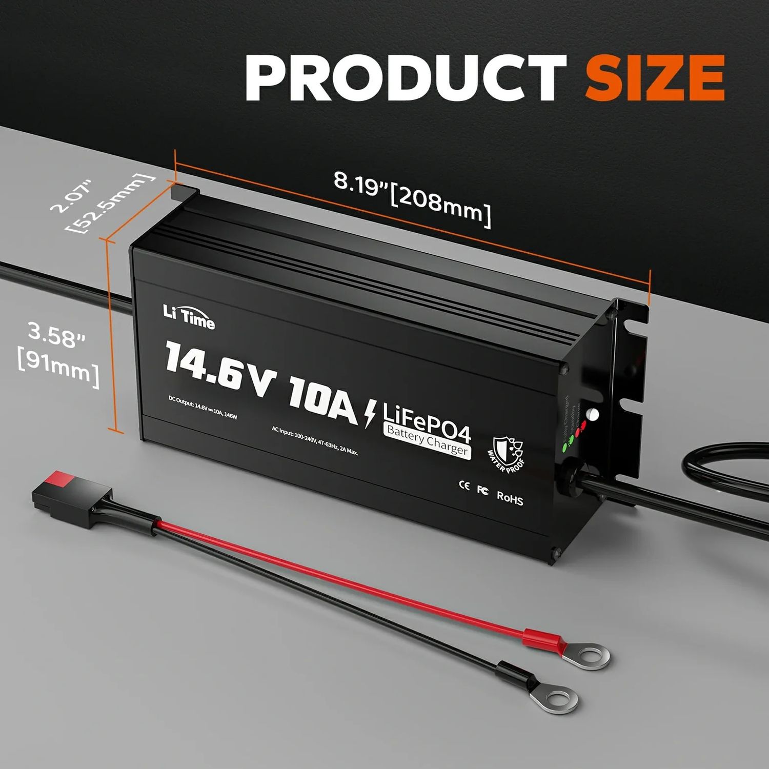 LI TIME 14.6V 10A LITHIUM BATTERY CHARGER