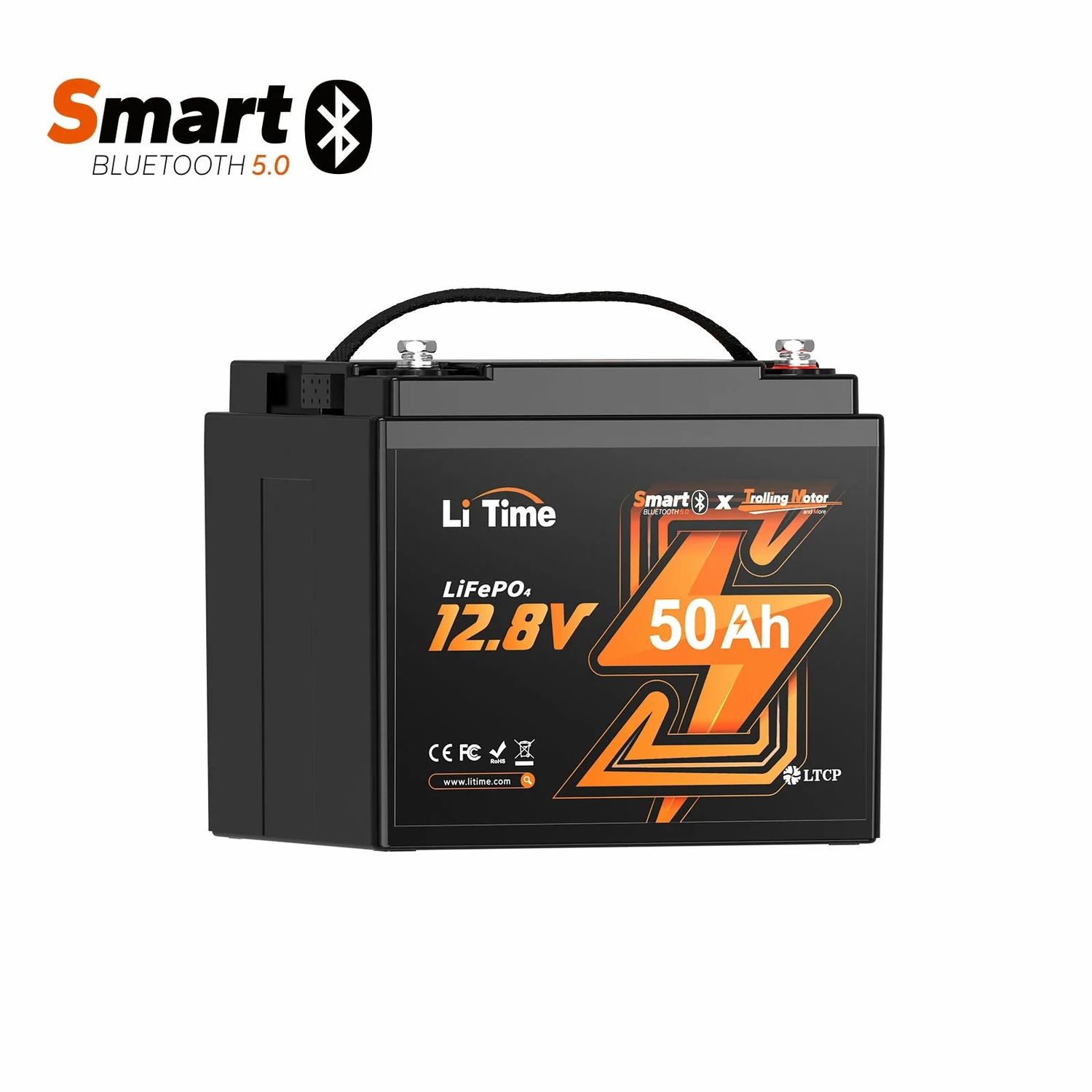 LI TIME 12.8V 50AH SMART BLUETOOTH LITHIUM TROLLING BATTERY
