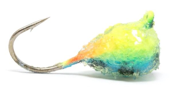 CLAM SNOW DROP XL TUNGSTEN JIGS, Color: CHART/BLUE GLOW SPOT, Size: 1/32