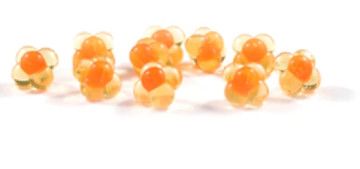 CLEARDRIFT EMBRYO EGG CLUSTERS- MEDIUM, Color: NATURAL ORANGE/ ORANGE DOT