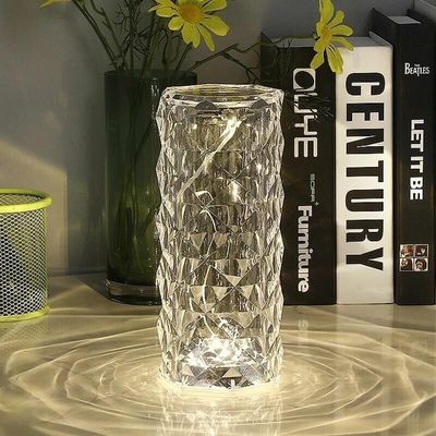 Rechargeable 16 color crystal rose lamp with touch and remote control