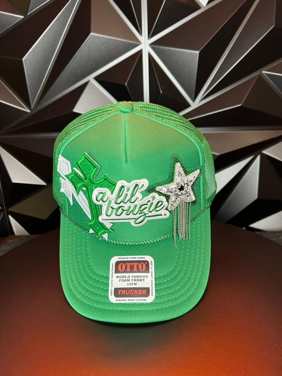 “A Lil Bougie” Green Trucker Hat