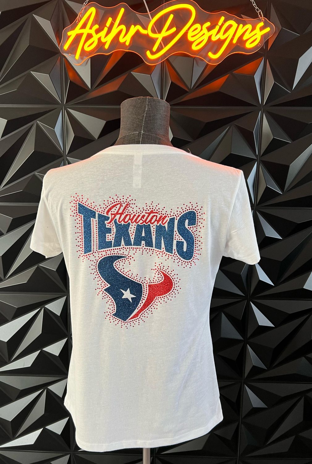 Texans Pride Rhinestone V-Neck